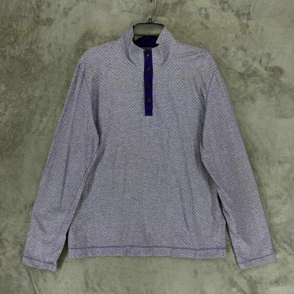 Robert Graham Pullover Mens XL Classic Fit Purple Geometric Button-Down EUC